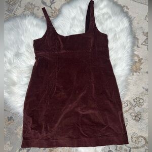 Urban Outfitters Maroon Velvet Mini Dress